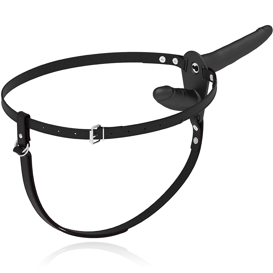 FETISH SUBMISSIVE HARNESS - DOUBLE PENETRATION BLACK VIBRATOR - Kink&Play