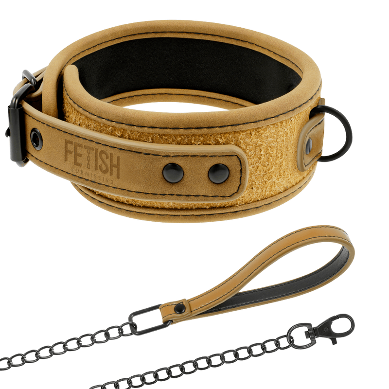 FETISH SUBMISSIVE ORIGEN - NEOPRENE LINED NECKLACE WITH CHAIN - Kink&Play