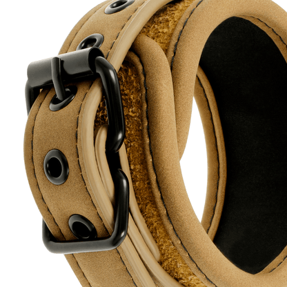 FETISH SUBMISSIVE ORIGEN - VEGAN LEATHER ANKLE CUFFS WITH NEOPRENE LINING - Kink&Play