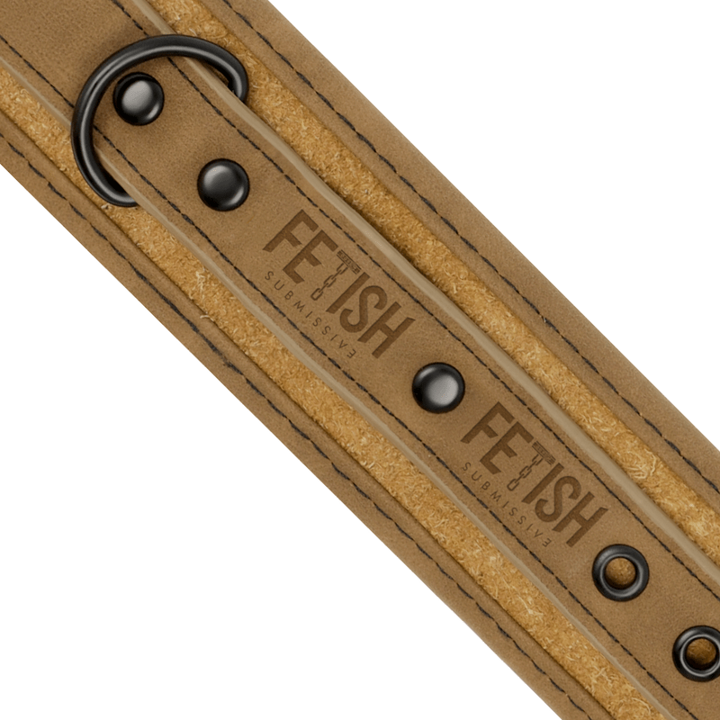 FETISH SUBMISSIVE ORIGEN - VEGAN LEATHER ANKLE CUFFS WITH NEOPRENE LINING - Kink&Play