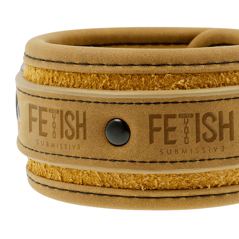 FETISH SUBMISSIVE ORIGEN - VEGAN LEATHER ANKLE CUFFS WITH NEOPRENE LINING - Kink&Play