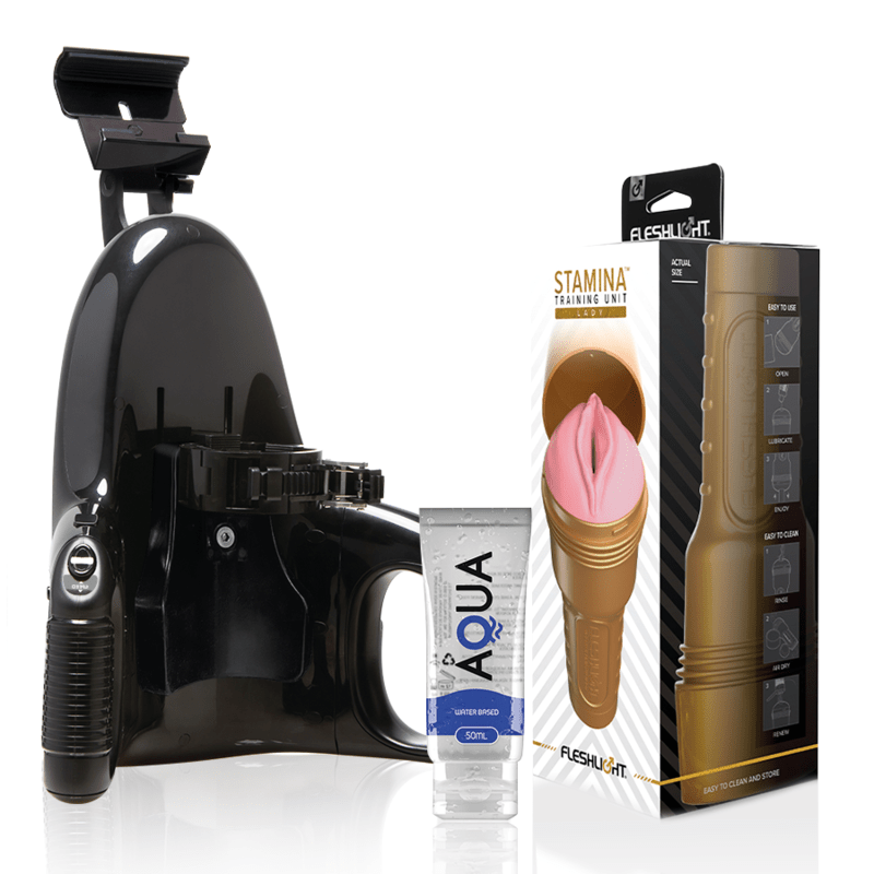 FLESHLIGHT - PINK LADY STAMINA TRAINING UNIT + UNIVERSAL LAUNCH + AQUA QUALITY LUBRICANT 50 ML - Kink&Play