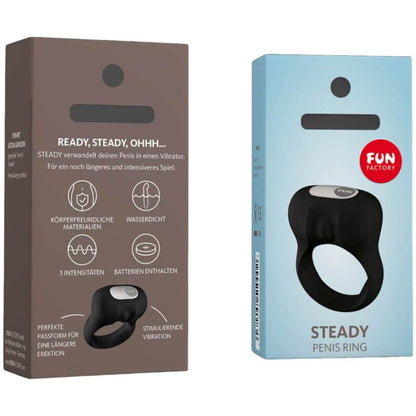 FUN FACTORY - STEADY VIBRATION COCK RING BLACK - Kink&Play