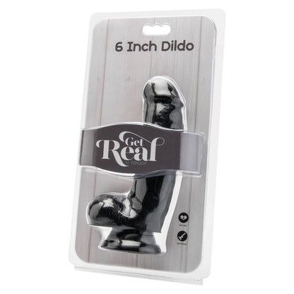GET REAL - DILDO 12 CM WITH BALLS BLACK - Kink&Play