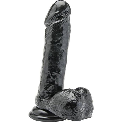 GET REAL - DILDO 18 CM WITH BALLS BLACK - Kink&Play
