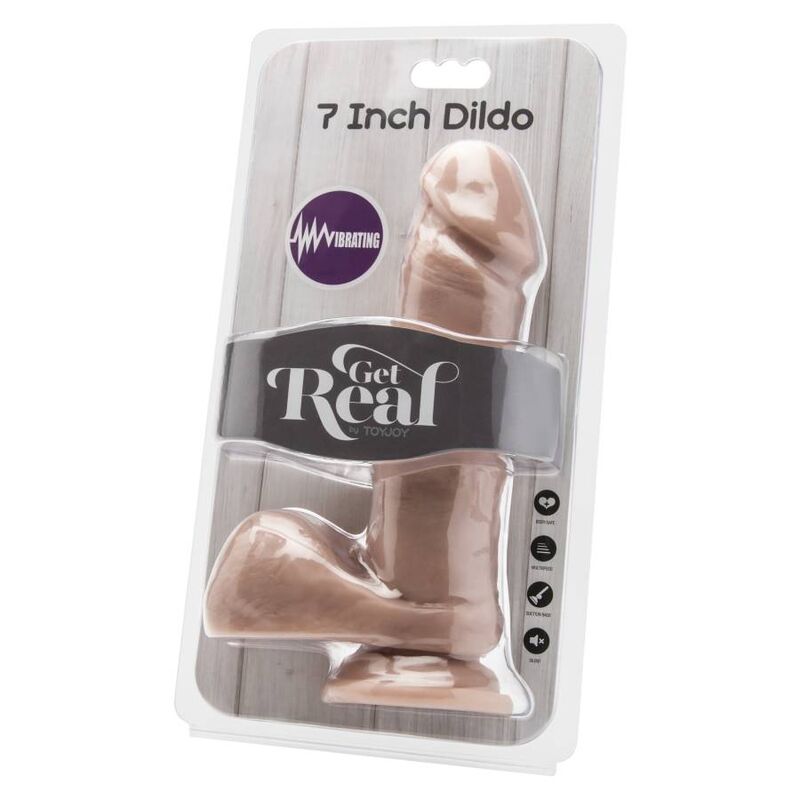 GET REAL - DILDO 18 CM WITH BALLS VIBRATOR SKIN - Kink&Play