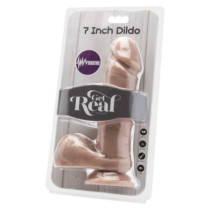 GET REAL - DILDO 18 CM WITH BALLS VIBRATOR SKIN - Kink&Play