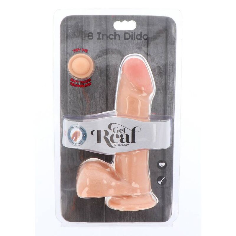 GET REAL - DUAL DENSITY DILDO 18 CM BALLS SKIN - Kink&Play
