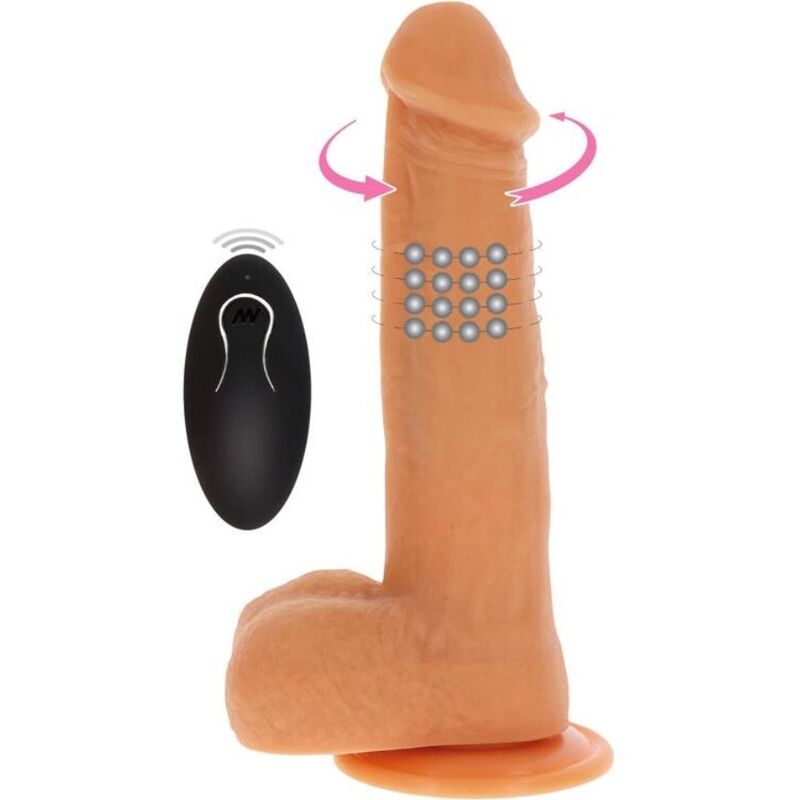 GET REAL - ROTATING BEADS VIBRATING DILDO SKIN - Kink&Play