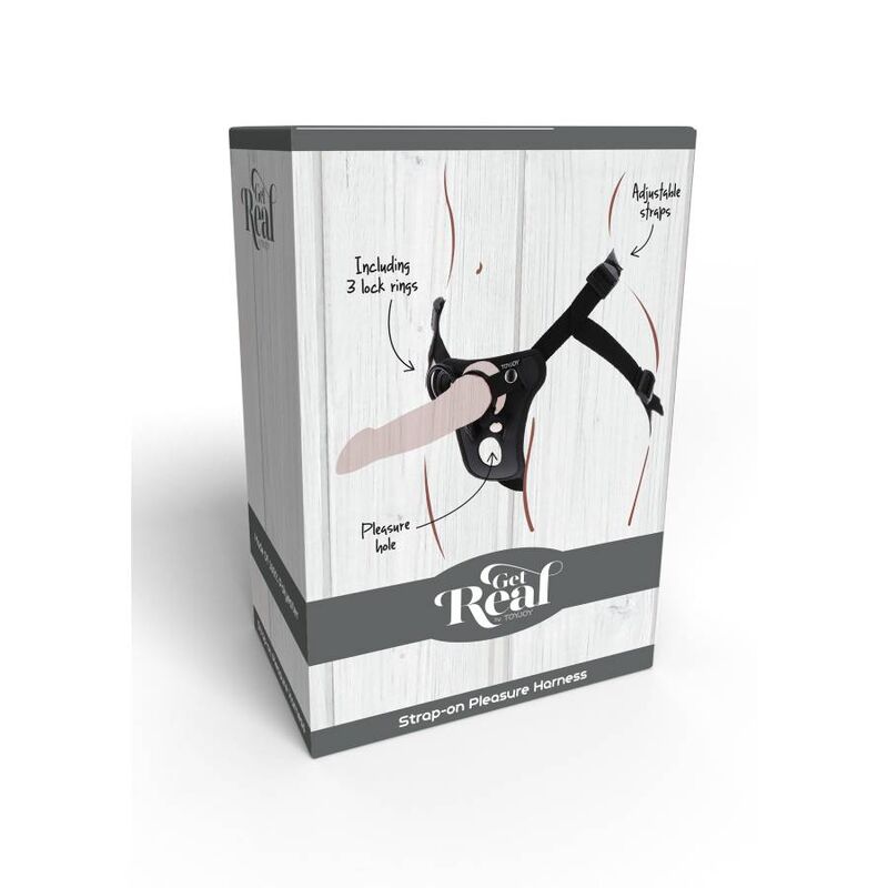 GET REAL - STRAP - ON PLEASURE HARNESS BLACK - Kink&Play