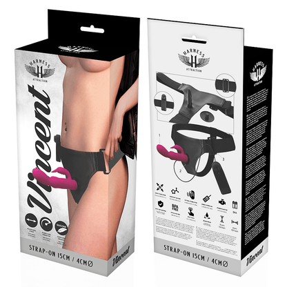 HARNESS ATTRACTION - RNES VIBRATOR RABBIT VINCENT 15 CM - O - 4 CM - Kink&Play