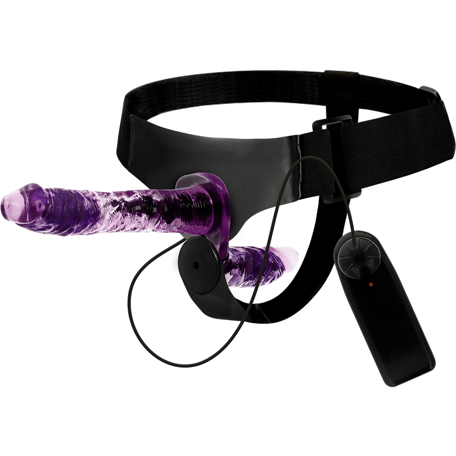 HARNESS ATTRACTION - RODNEY DOUBLE PENETRACI N VIBRATOR 18 CM - O - 3.5 CM - Kink&Play