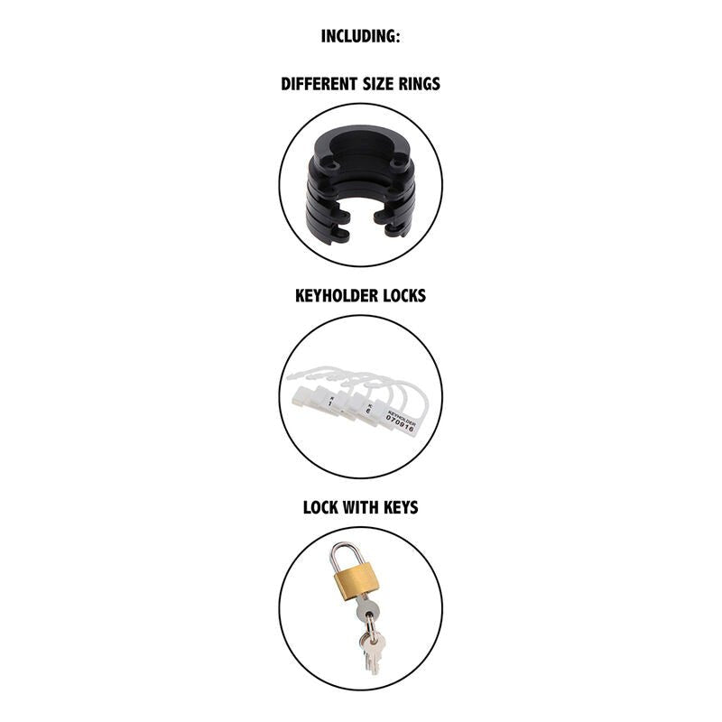 HIDDEN DESIRE - EXTREME CHASTITY COCK CAGE SILICONE SIZE L BLACK - Kink&Play