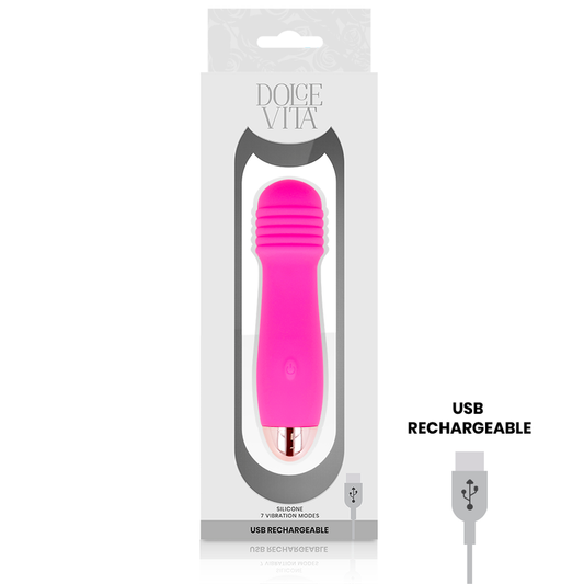 DOLCE VITA - UPPLADDNINGSBAR VIBRATOR TRE ROSA 7 HASTIGHETER