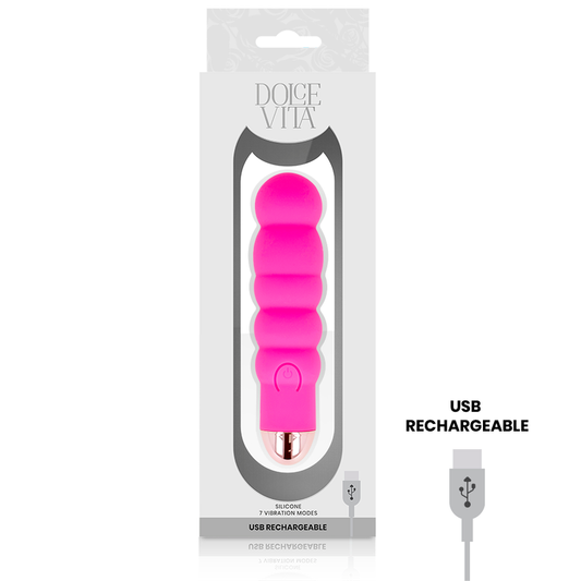 DOLCE VITA - UPPLADDNINGSBAR VIBRATOR SEX ROSA 7 HASTIGHETER