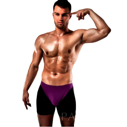 PASSION - BOXER 009 LILAC/BLACK EROTIC LINGERIE S/M - Kink&Play