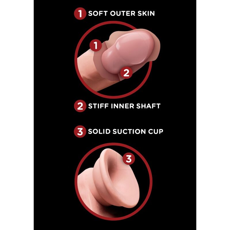 KING COCK - PLUS 3D DILDO MED SVINGANDE KUKKULOR 20.3 CM