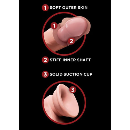 KING COCK - PLUS 3D DILDO MED SVINGANDE KUKKULOR 20.3 CM