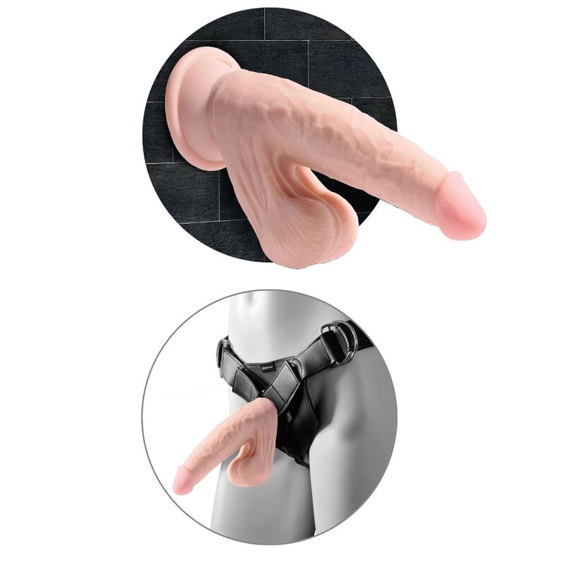 KING COCK - PLUS 3D DILDO MED SVINGANDE KUKKULOR 20.3 CM