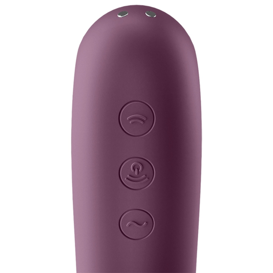 SATISFYER - DUAL KISS AIR PULSE VIBRATOR VINRÖD