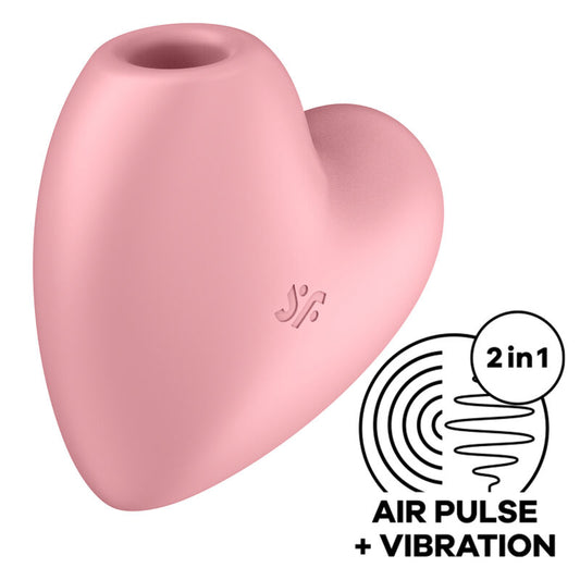 SATISFYER - CUTIE HEART LUFTPULSSTIMULATOR &amp; VIBRATOR BLÅ