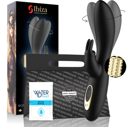 IBIZA - KRAFTFULL PÄRLAD ROTERANDE VIBRATOR MED RABBIT