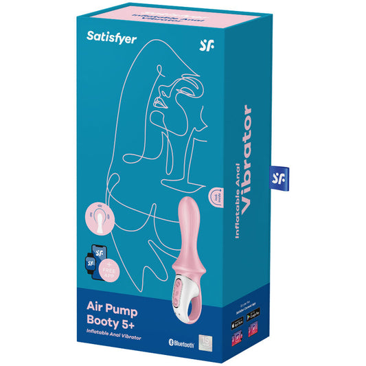 SATISFYER - AIR PUMP BOOTY 5+ UPPBLÅSBAR ANALVIBRATOR ROSA