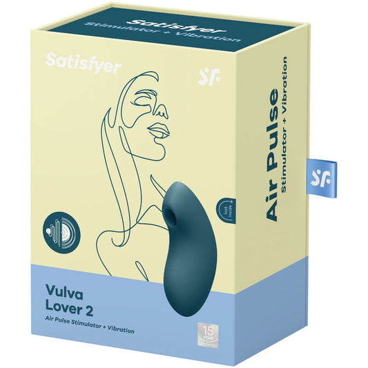 SATISFYER - VULVA LOVER 2 LUFTPULSSTIMULATOR &amp; VIBRATOR BLÅ