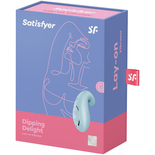SATISFYER - DIPPING DELIGHT LAY-ON VIBRATOR BLÅ
