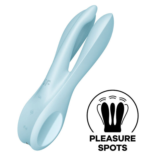 SATISFYER - TREKANT 1 VIBRATOR BLÅ