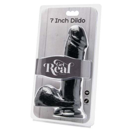 GET REAL - DILDO 18 CM MED PUNG SVART