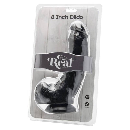 GET REAL - DILDO 20,5 CM MED PUNG SVART