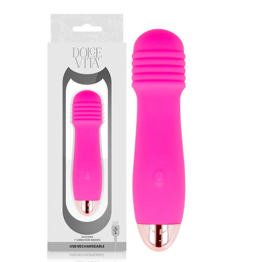 DOLCE VITA - UPPLADDNINGSBAR VIBRATOR TRE ROSA 7 HASTIGHETER