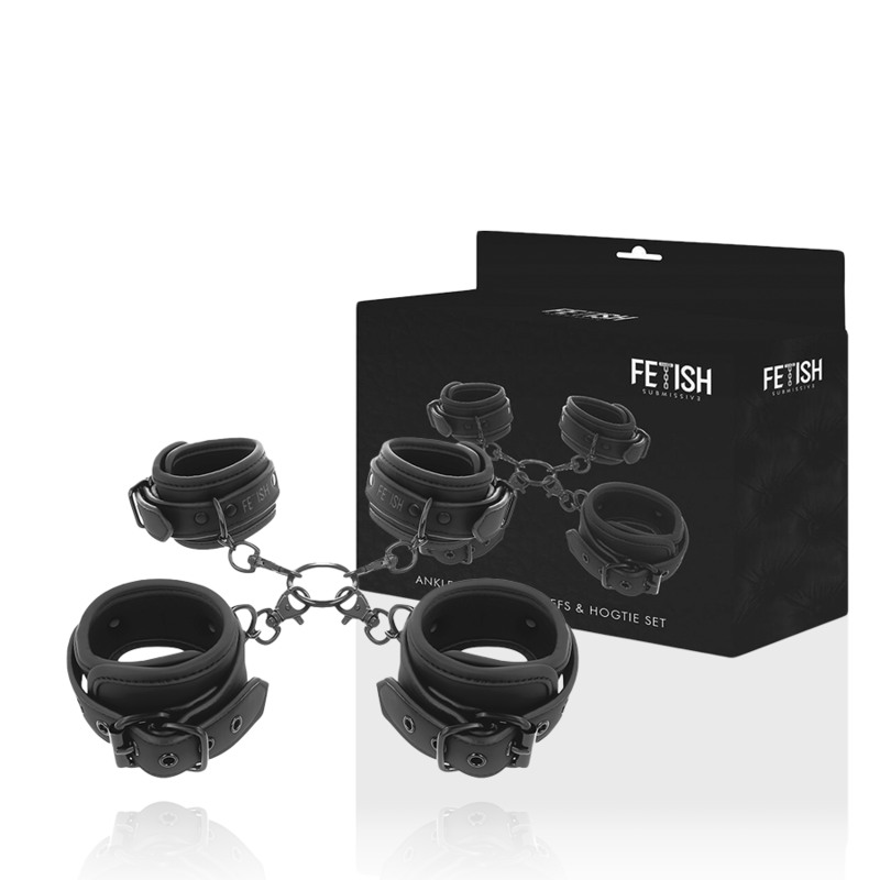 FETISH SUBMISSIVE - SET OF HAND AND ANKLE HANDCUFFS WITH NOPRENE LINING - Kink&Play