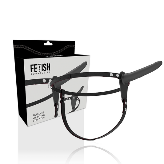 FETISH SUBMISSIVE HARNESS - SVART SILIKONVIBRATOR 15 CM