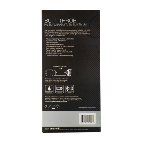 ROCKS-OFF - BUTT THROB P-POINT STIMULATOR 7 SPEEDS BLACK - Kink&Play