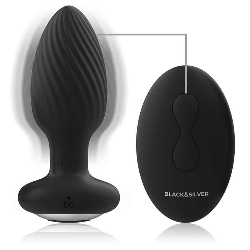 BLACK&SILVER - WELLS PLUG ANALPROPP SILIKON MED ROTERANDE FUNKTION OCH FJÄRRKONTROLL