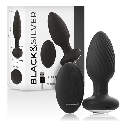 BLACK&SILVER - WELLS PLUG ANALPROPP SILIKON MED ROTERANDE FUNKTION OCH FJÄRRKONTROLL