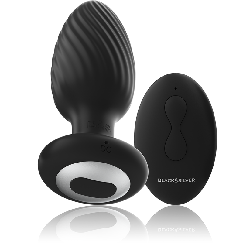 BLACK&SILVER - WELLS PLUG ANALPROPP SILIKON MED ROTERANDE FUNKTION OCH FJÄRRKONTROLL