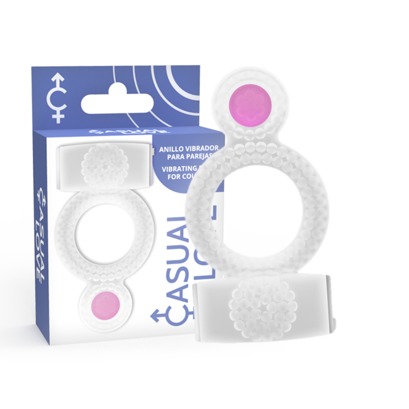 CASUAL LOVE - VIBRERANDE DUBBEL NJUTNING TRANSPARENT RING