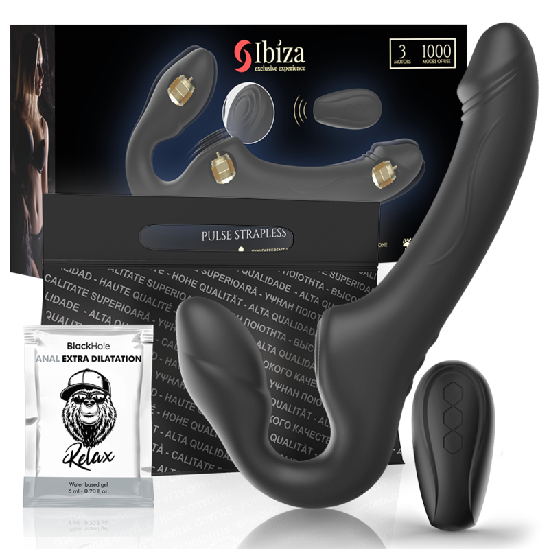 IBIZA - STRAPLESS VIBRATOR MED FJÄRRKONTROLL OCH TRYCKKNAPP