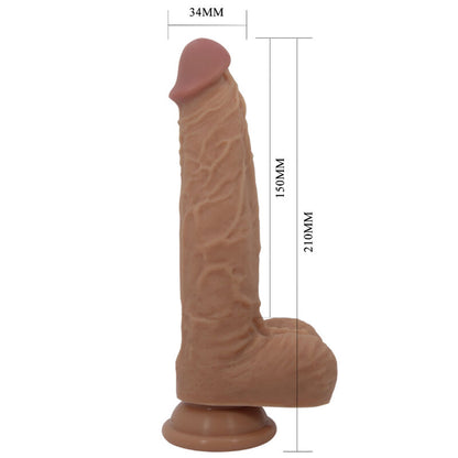 PRETTY LOVE - JONATHAN SILIKONDILDO 3 VIBRATIONER + 3 INFÖRNINGSMÅTT FJÄRRKONTROLL 21 CM
