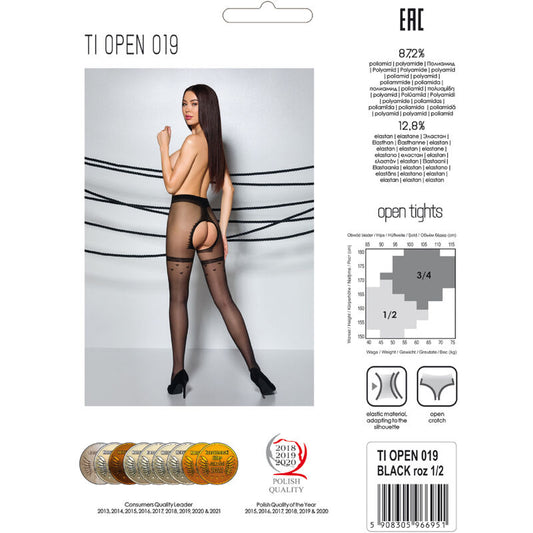 PASSION - TIOPEN 019 SVARTA STRUMPABYXOR 1/2 20 DEN