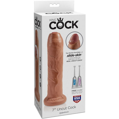 KING COCK - OSKUREN REALISTISK PENIS 17,8 CM KARAMELL