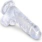 KING COCK - KLAR REALISTISK PENIS MED PUNG 10,1 CM TRANSPARENT