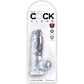 KING COCK - KLAR REALISTISK PENIS MED PUNG 10,1 CM TRANSPARENT