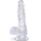 KING COCK - KLAR REALISTISK PENIS MED PUNG 13,5 CM TRANSPARENT