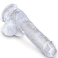 KING COCK - KLAR REALISTISK PENIS MED PUNG 13,5 CM TRANSPARENT