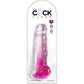 KING COCK - KLAR REALISTISK PENIS MED PUNG 16,5 CM ROSA