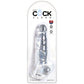KING COCK - KLAR REALISTISK PENIS MED PUNG 16,5 CM TRANSPARENT